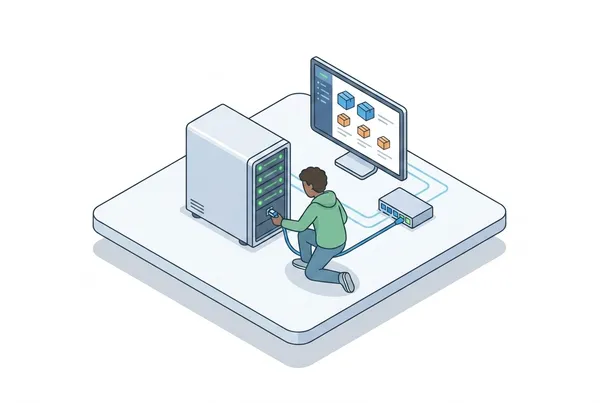 Illustration: Homelab Server Bau (Proxmox & Docker)